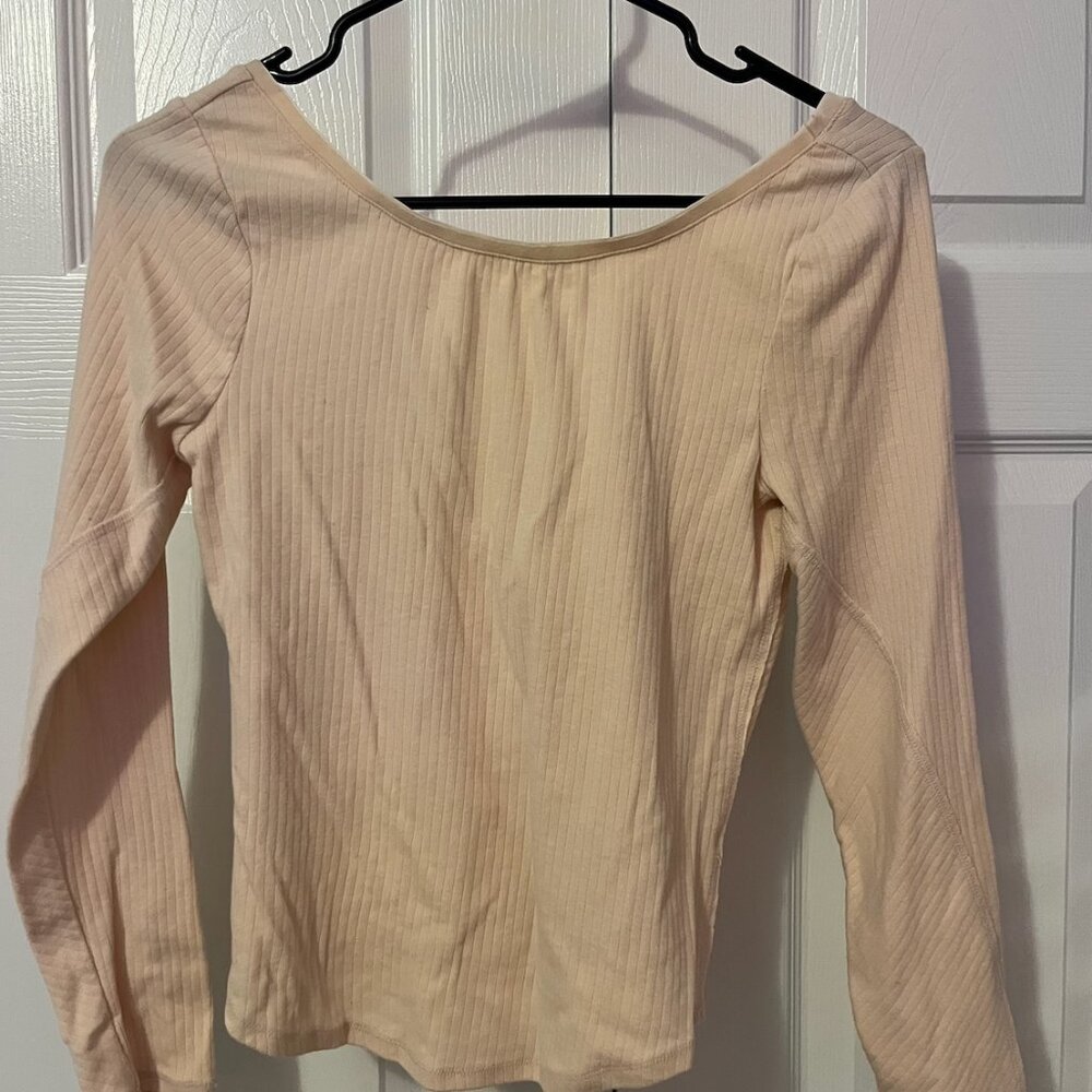 Free People Intimately - Open Back Long Sleeve Pink Top